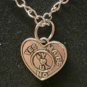 Elegant Silver Heart Pendant With 3 Answers Necklace